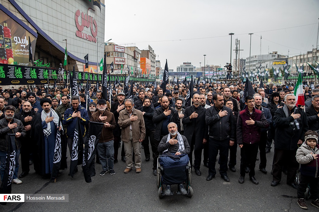 تجمع هیأت‎های مذهبی در میدان هفت تیر